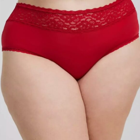 TORRID SECOND SKIN MID RISE LACE TRIM RED CHEEKY PANTIES SIZE 4 torrid - Picture 2 of 4